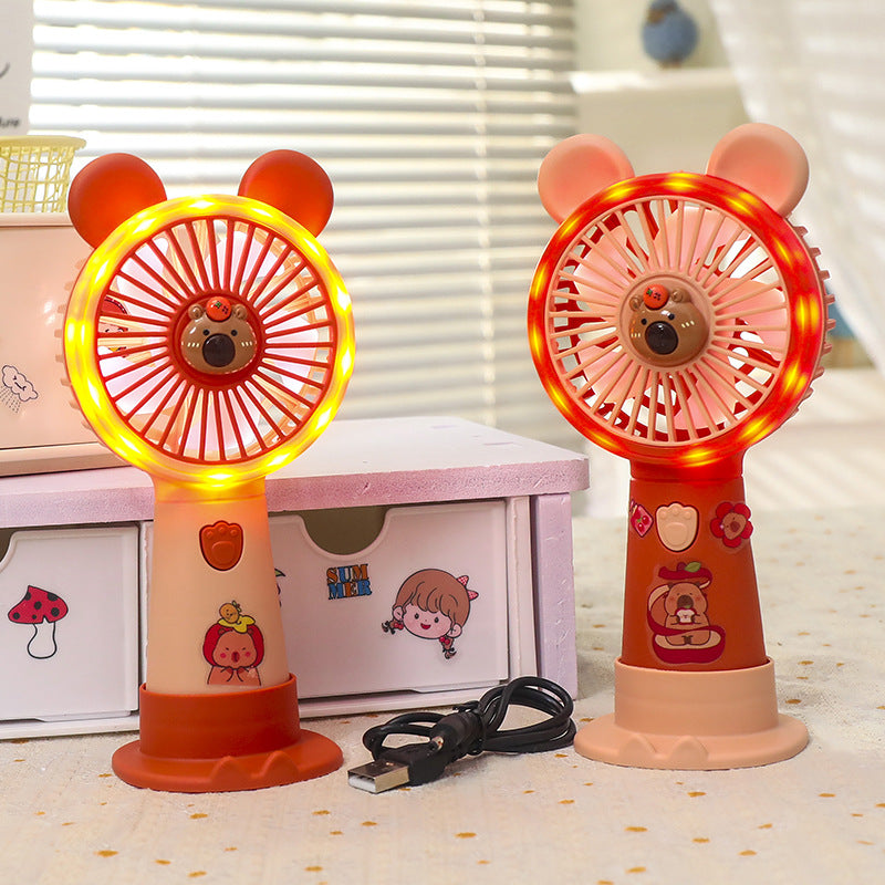 Women's Portable Hand Fan in Charming Animal Design Stornfield