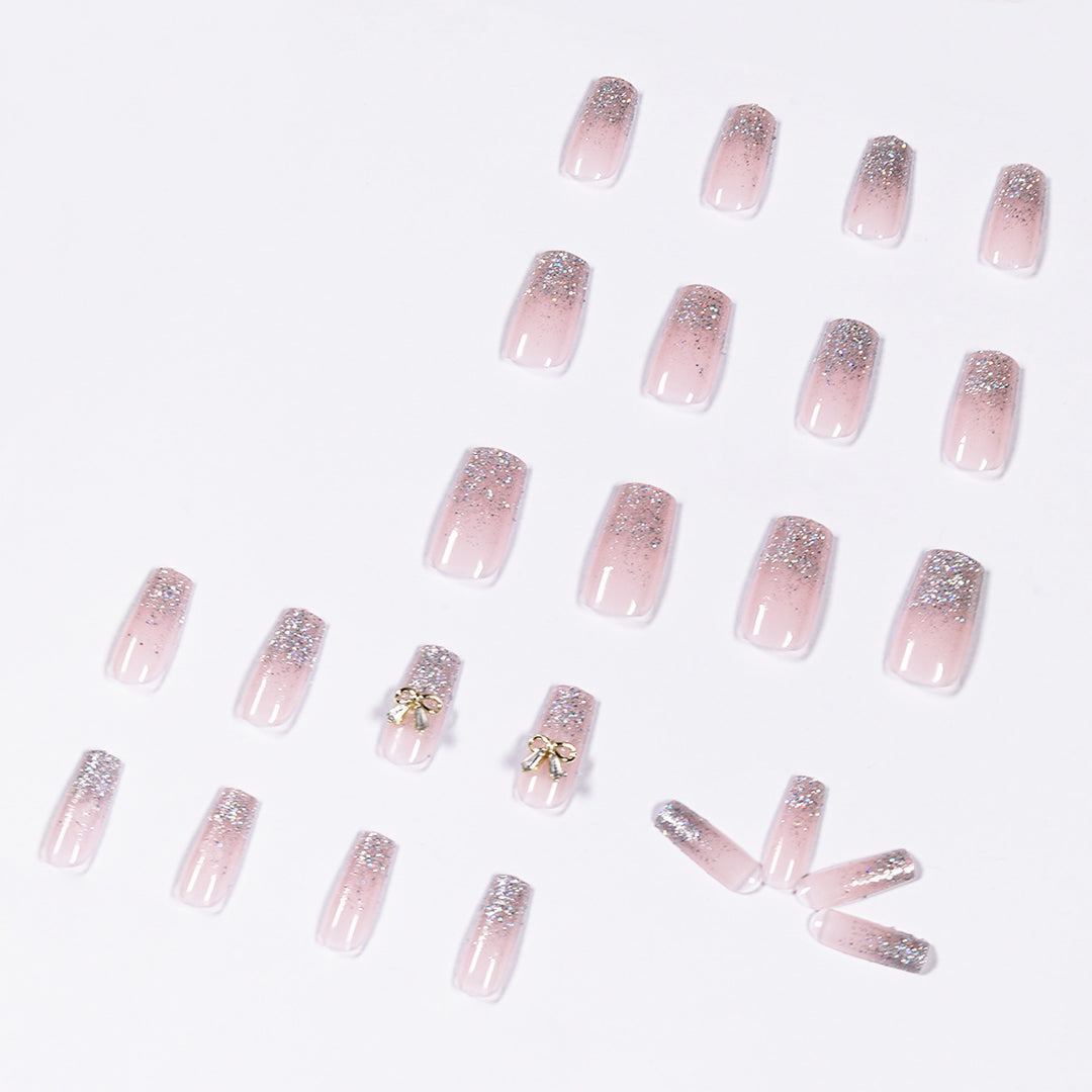 Artful Nail Extensions with Glitter and Decoration Stornfield