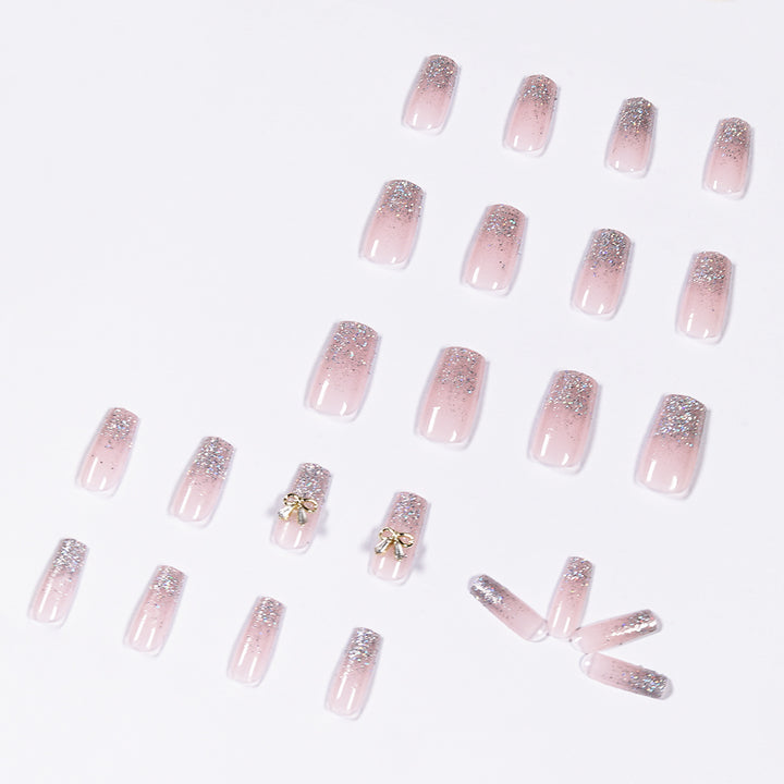 Artful Nail Extensions with Glitter and Decoration Stornfield