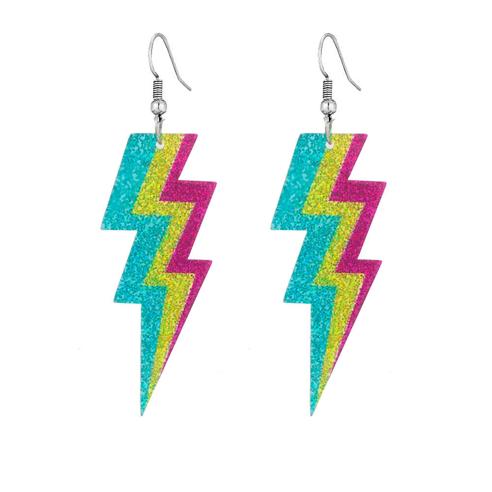Glittery Lightning Bolt Dangle Earrings Stornfield