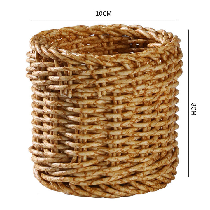 Handcrafted Round Wicker Storage Basket Stornfield