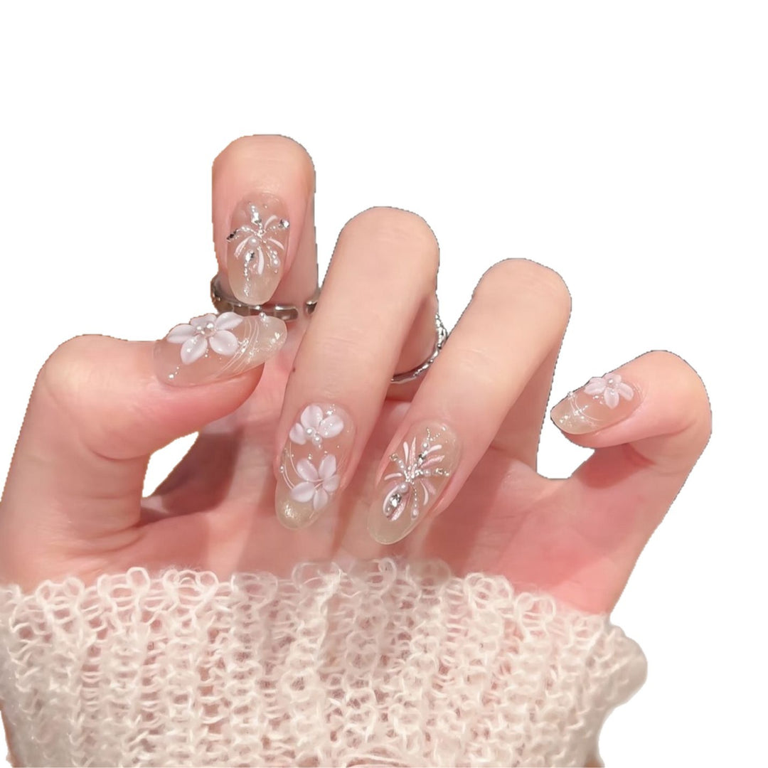 Decorative Floral Press-On Nail Art Set Stornfield