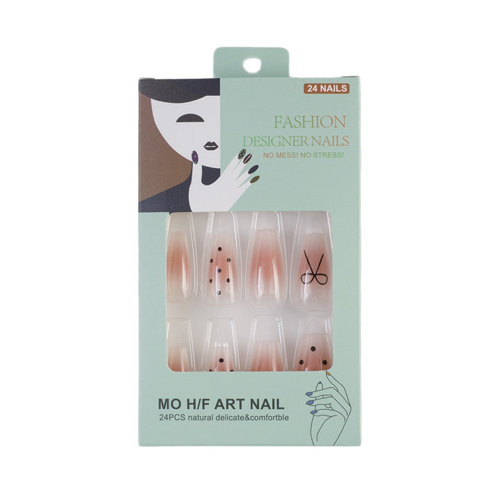 Artificial nails with modern dot design and elegant accents Stornfield