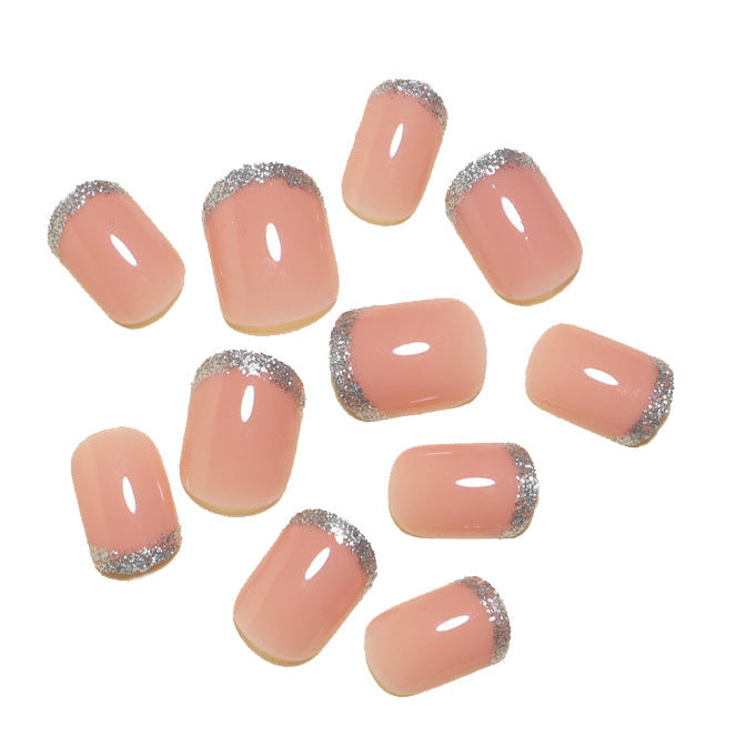 Sparkling French Tip Press-On Nails Stornfield