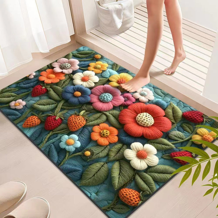 Floral Textured Indoor Mat Stornfield