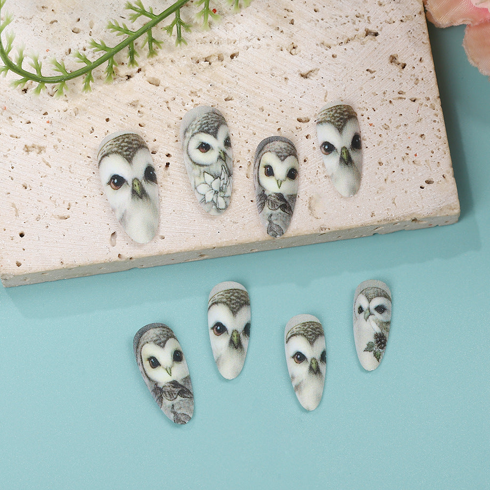 Artificial nails with owl design Stornfield