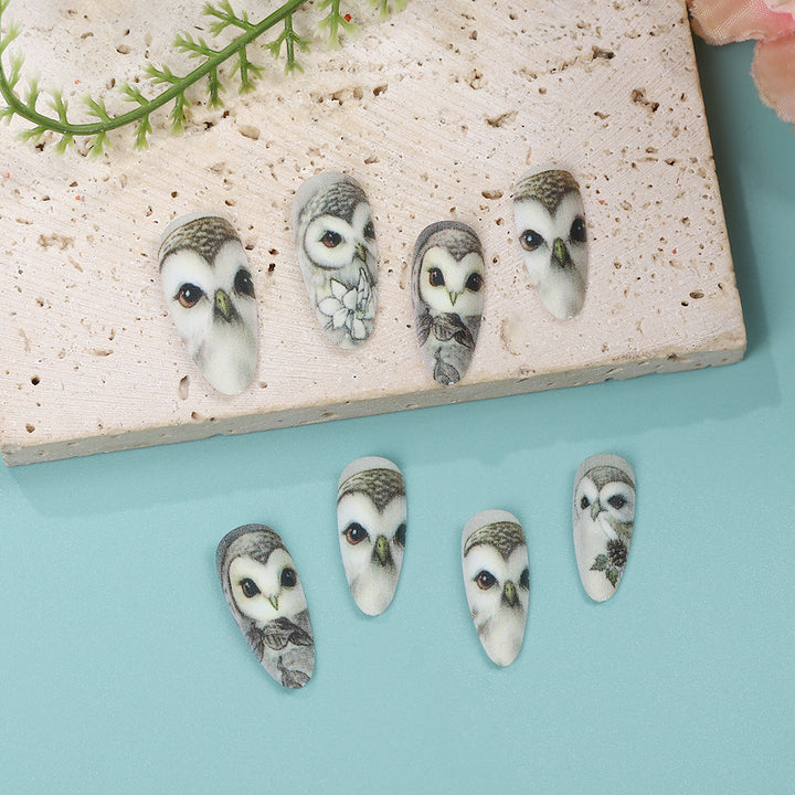Artificial nails with owl design Stornfield