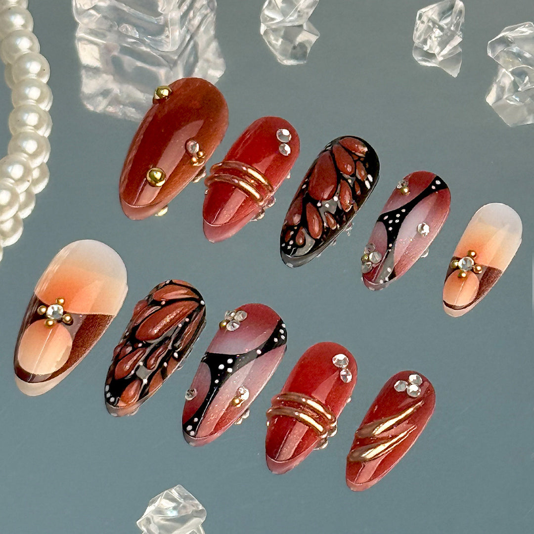 Artificial Nails with Luxurious Decorations Stornfield