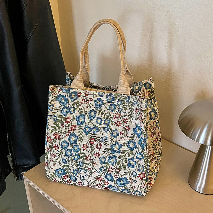 Floral Embroidered Canvas Tote Bag  1790617064