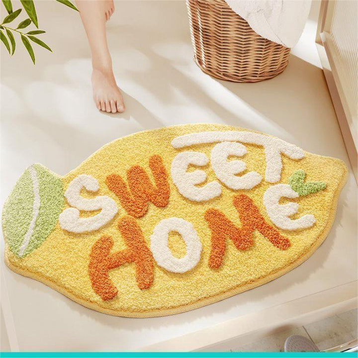 Lemon Slice Shape Bath Mat Stornfield
