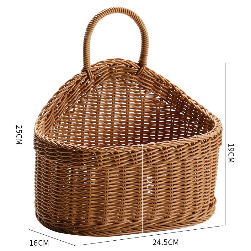 Women Handcrafted Rattan Storage Basket with Handle Stornfield