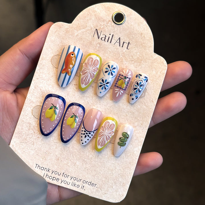 Artistic Sea-Themed Press-On Nail Set Stornfield