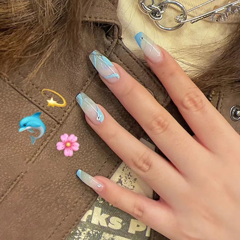 Artful acrylic nails with maritime design Stornfield
