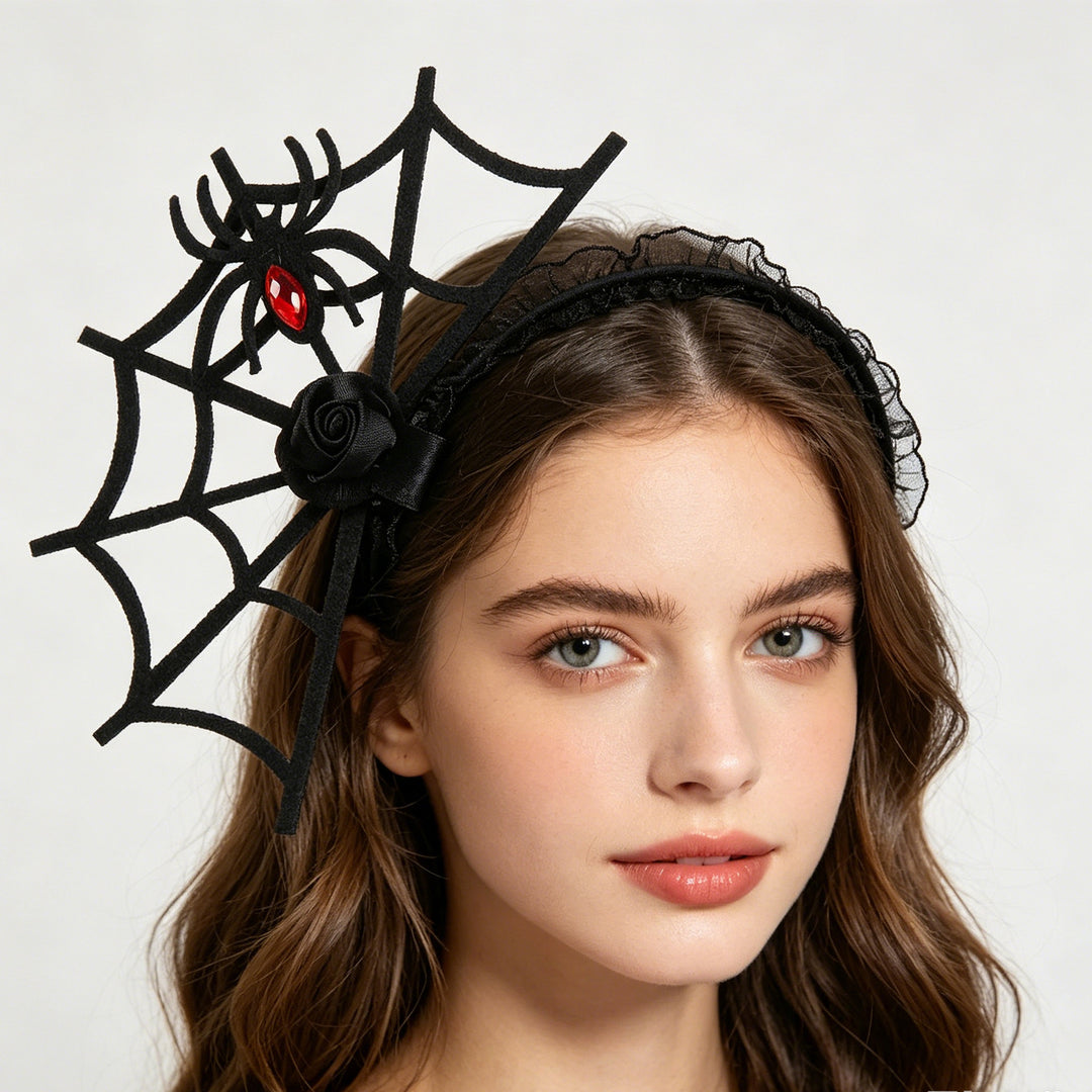 Halloween Hairband with Spider Web Design