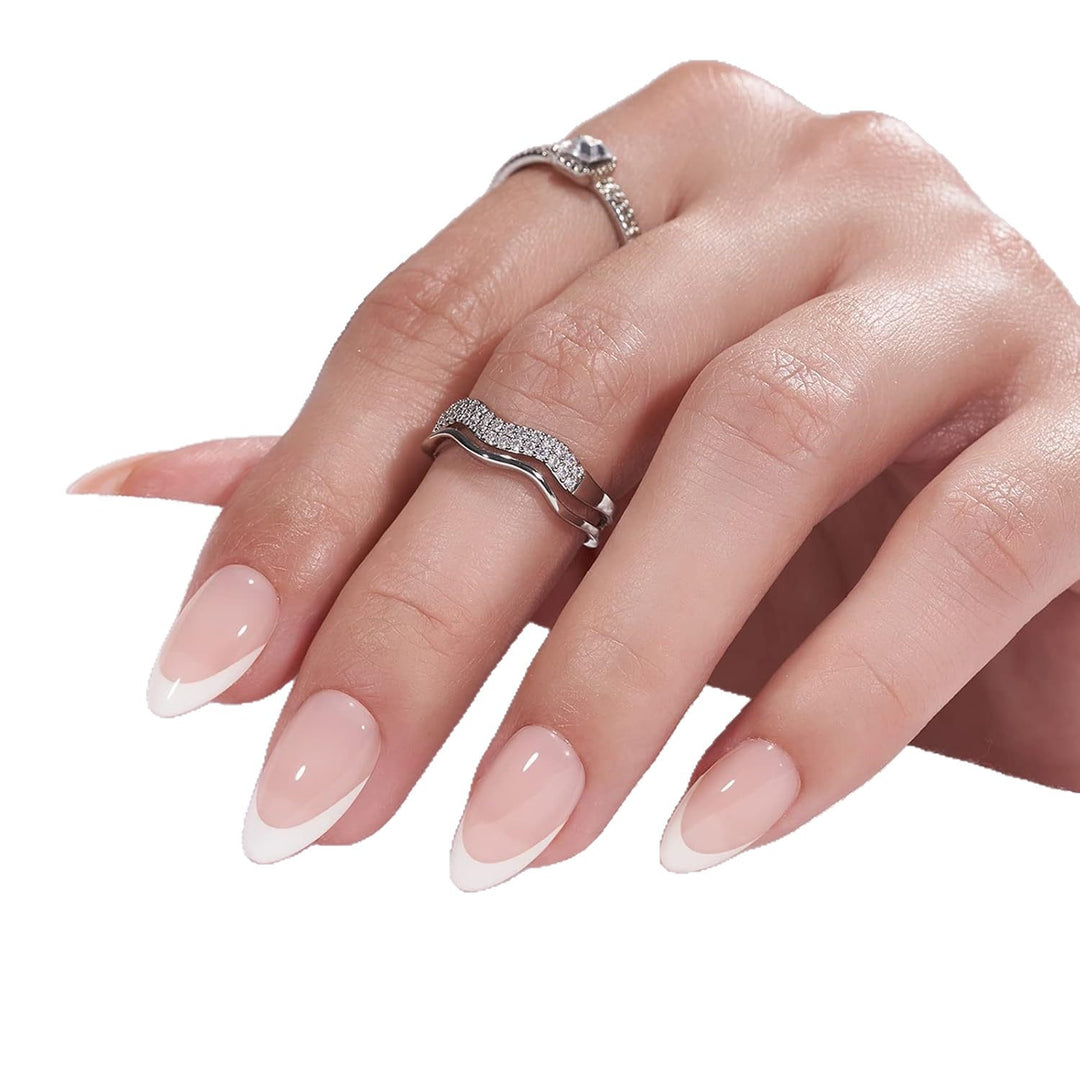 Elegant French Tip Press-On Nails Stornfield
