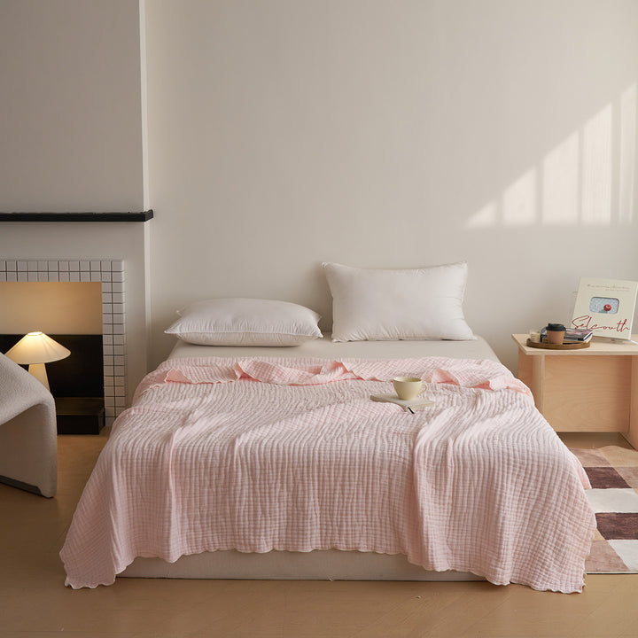 Lightweight Quilted Cotton Gauze Bedspread