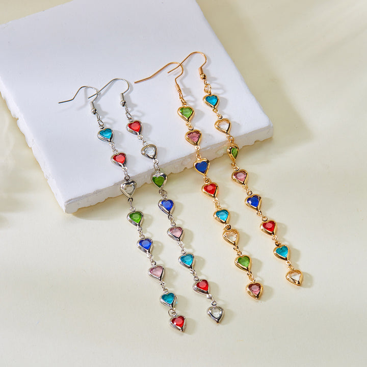 Dazzling Heart-Shaped Drop Earrings Stornfield