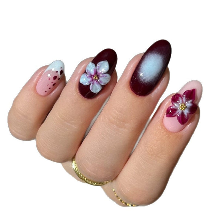 Artistic Floral Acrylic Nail Enhancements Stornfield