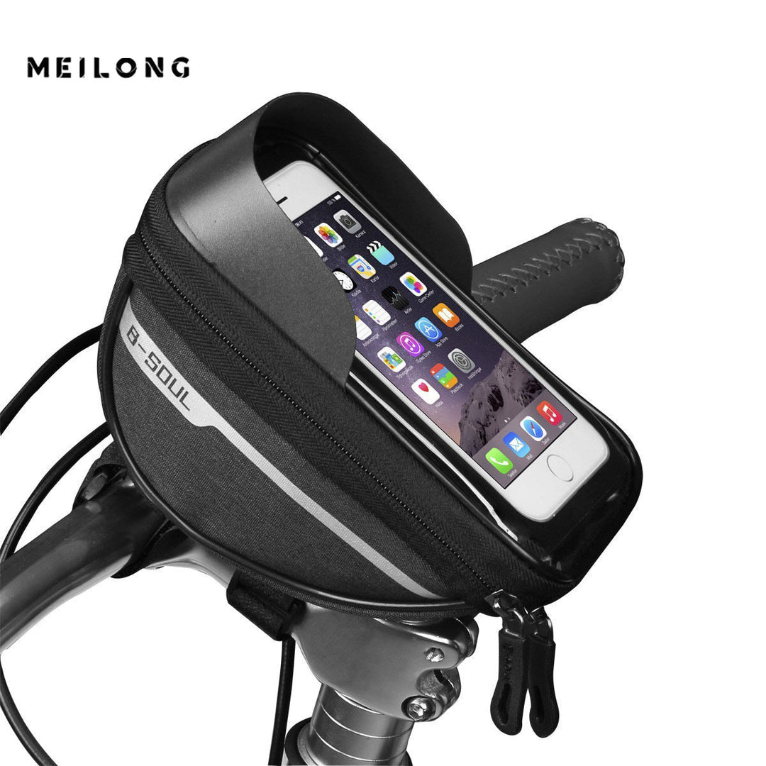 touchscreen handlebar phone bag with waterproof shell and reflective strip Stornfield