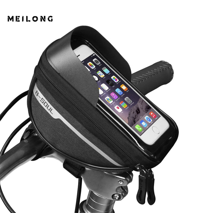 touchscreen handlebar phone bag with waterproof shell and reflective strip Stornfield