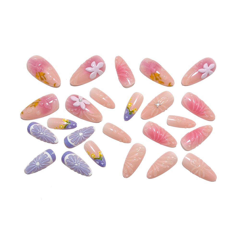 Nail art with artistic 3D flower designs Stornfield