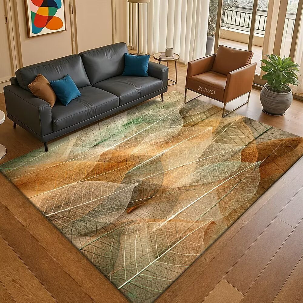 Leaf-Patterned Area Rug Stornfield