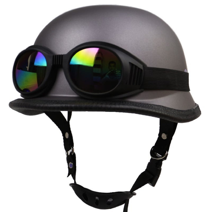 Vintage Motorcycle Helmet with Protective Goggles Stornfield