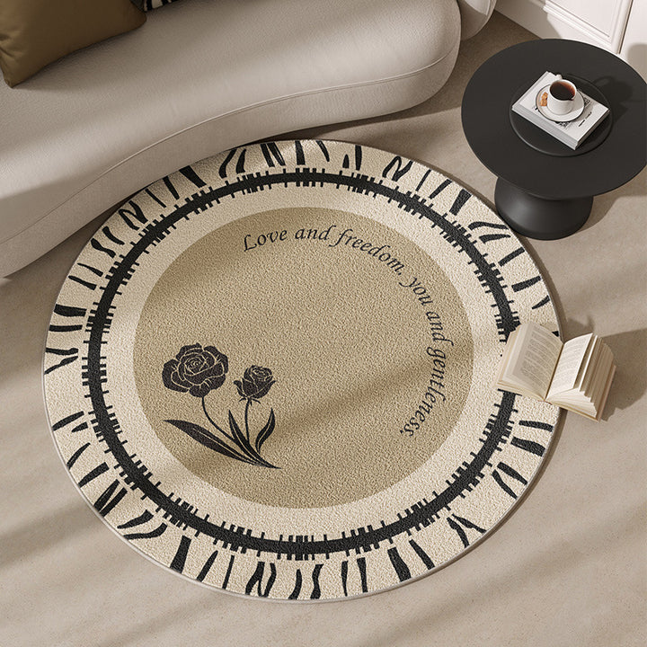 Round Motivational Area Rug Stornfield
