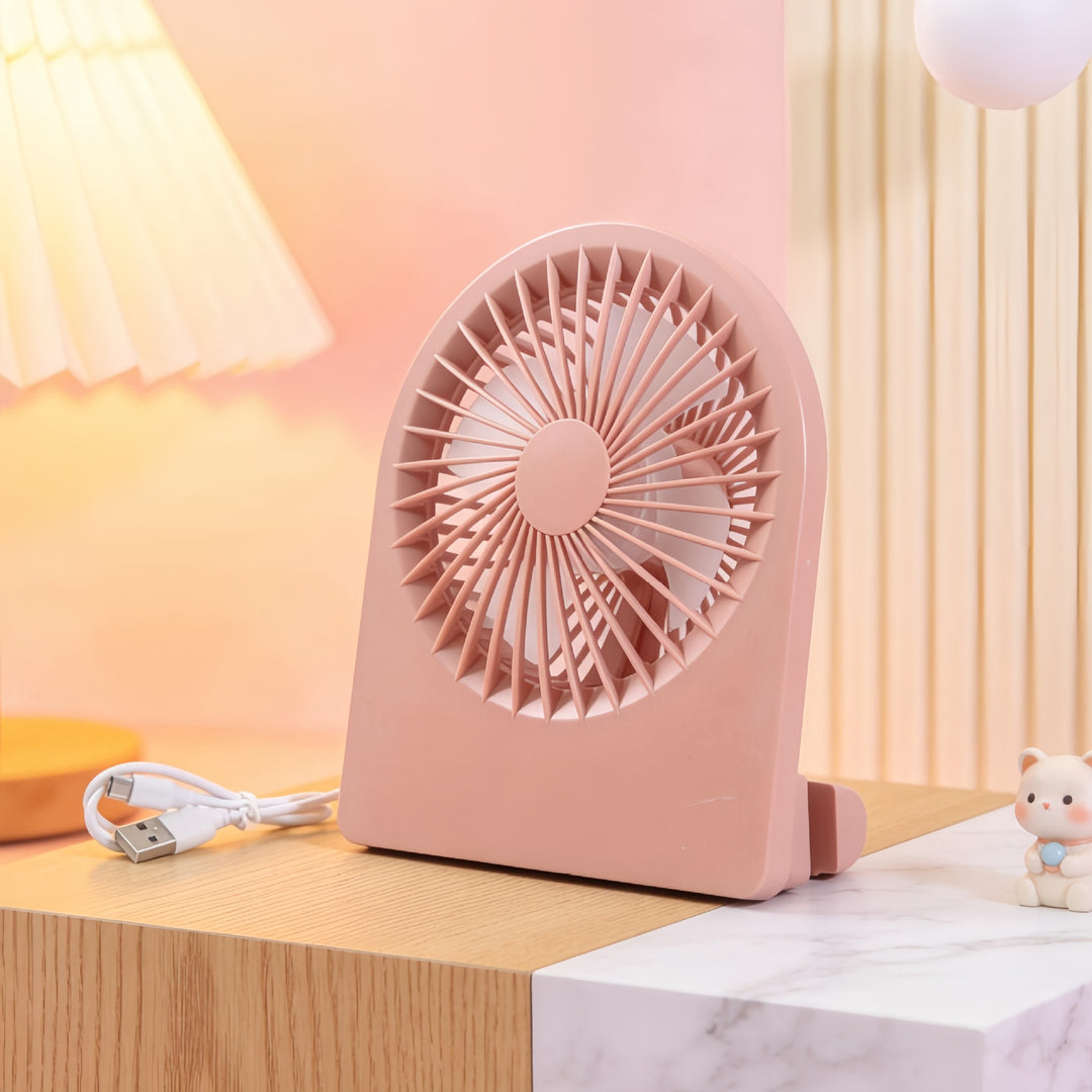 Ladies Compact Table Fan with USB Connection and Quiet Operating Modes Stornfield