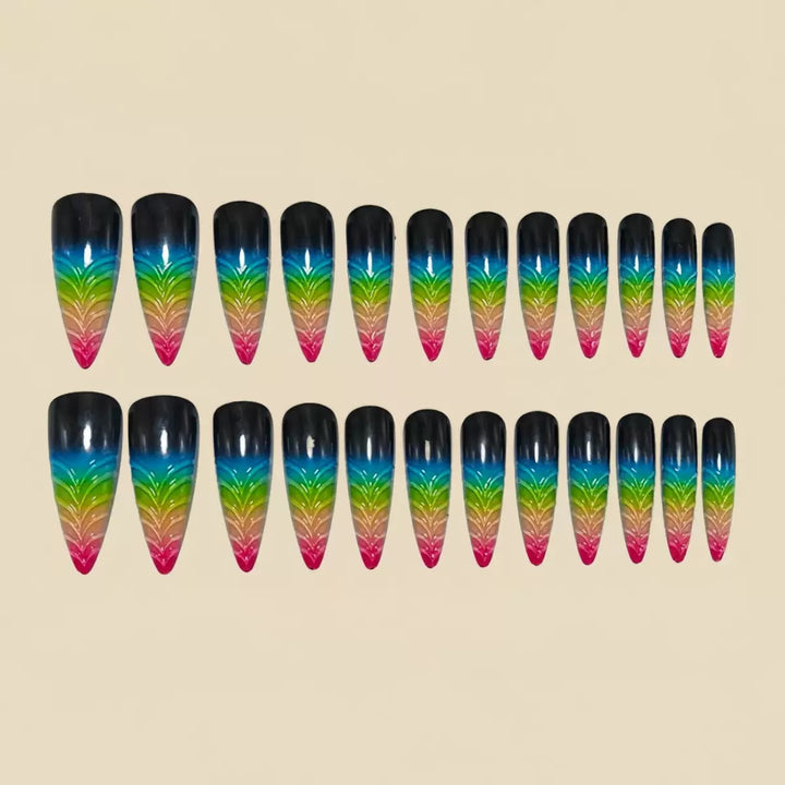 Artistic Leaf-Shaped Nail Extensions Stornfield