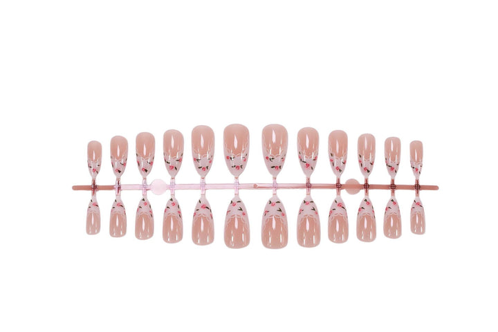 Artificial Nail Set with Elegant Flower and Lace Decorations Stornfield