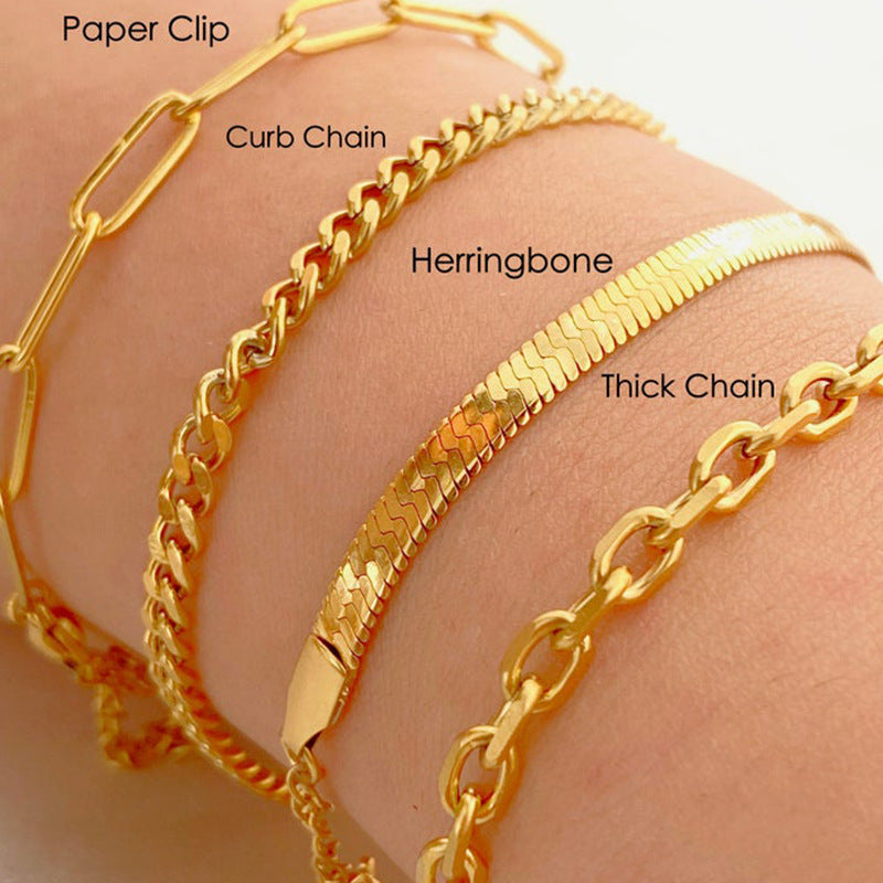 Layered Gold Chain Bracelet Set Stornfield