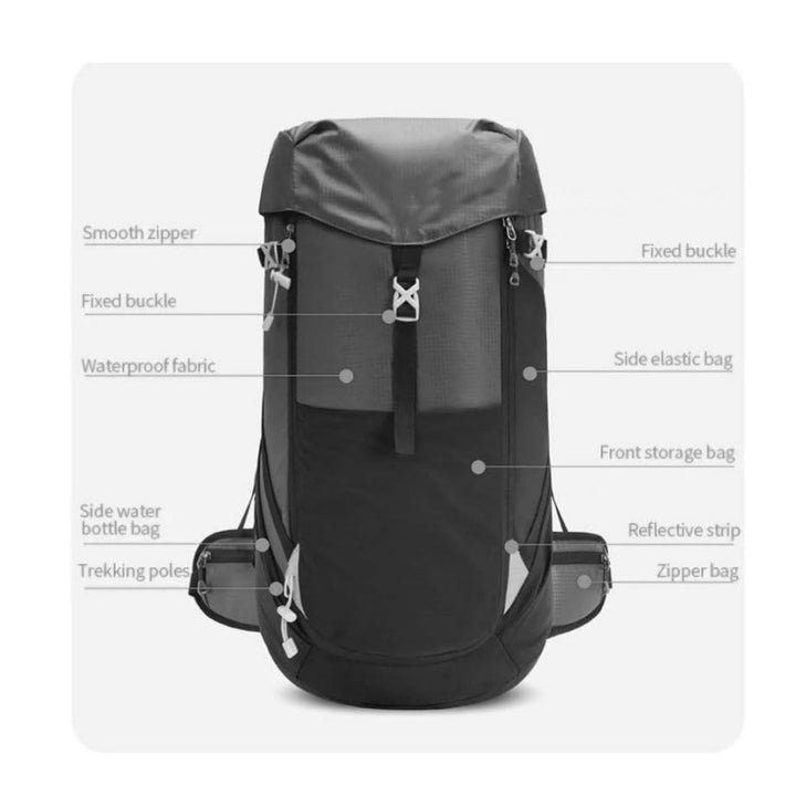 Outdoor backpack with waterproof fabric and many practical compartments Stornfield