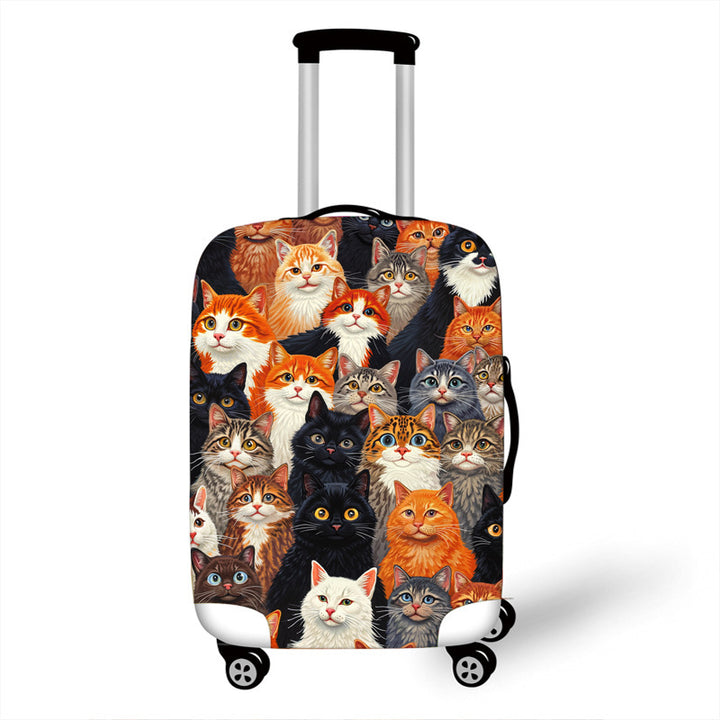 Unisex hard shell suitcase with colorful cat design Stornfield
