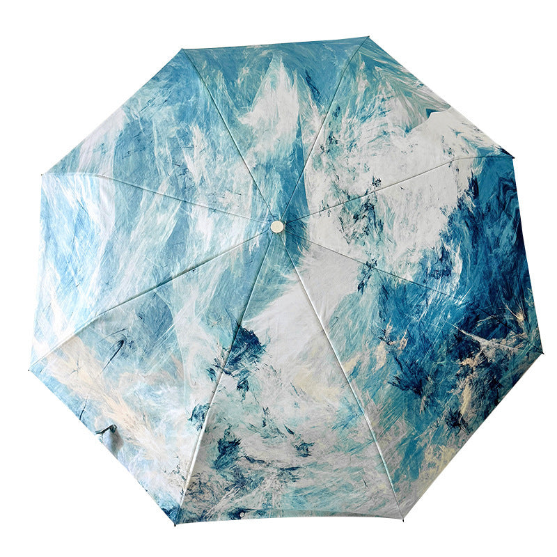 Ladies elegant folding umbrella with unique marble pattern Stornfield