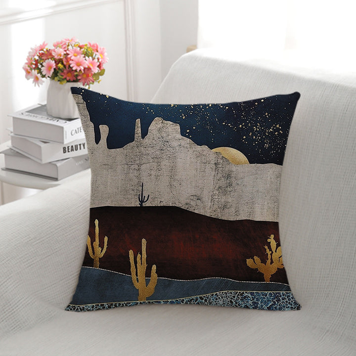 Artistic Leaf Print Throw Pillow