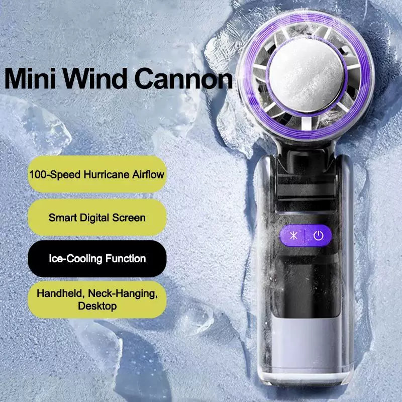 Unisex one size rechargeable portable bladeless style mini fan with foldable head LED status indicator and high capacity battery Stornfield