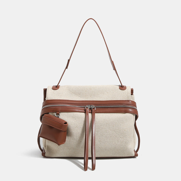 Versatile Canvas Tote Bag with Leather Accents