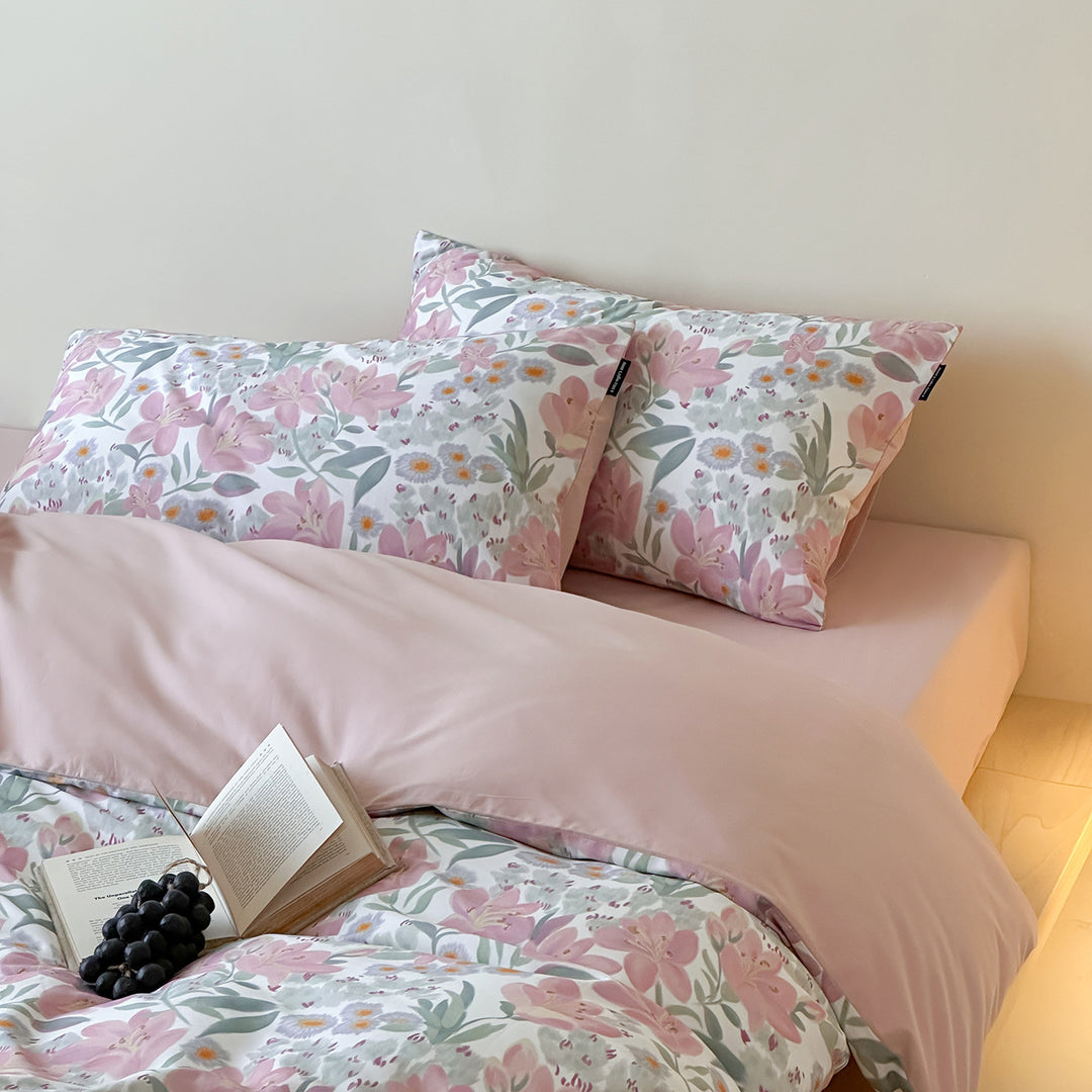 Cotton-Blend Striped Patchwork Duvet Cover and Pillowcase Set