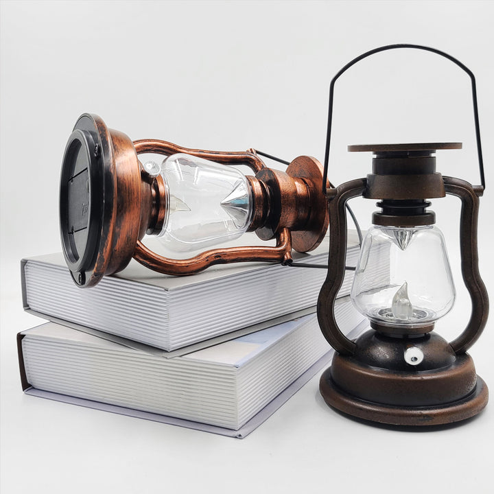 Antique-Style LED Hurricane Lantern With Flickering Flame Effect Glass Globe And Hanging Handle Portable Decorative Lamp Stornfield
