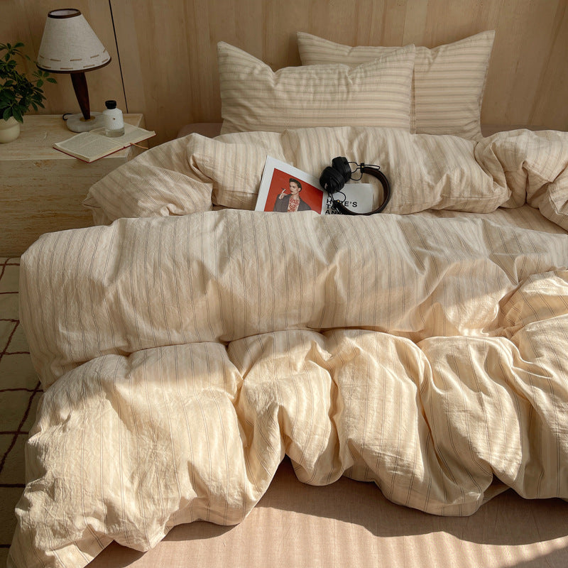 Striped Cotton Duvet Cover Set