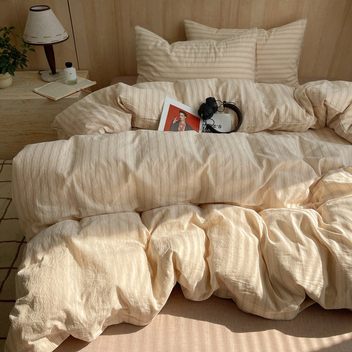 Striped Cotton Duvet Cover Set