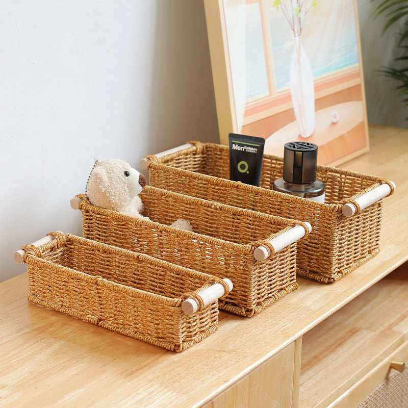 Unisex Rectangular Basket made of woven natural material Stornfield
