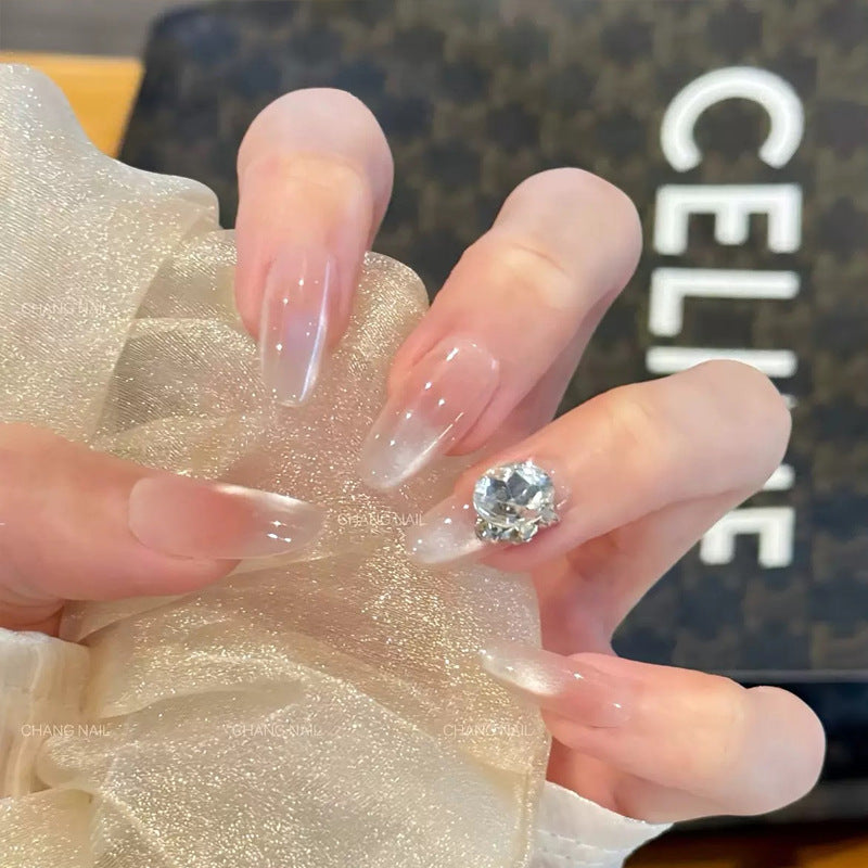 Elegant artificial nail tips with glitter accent Stornfield