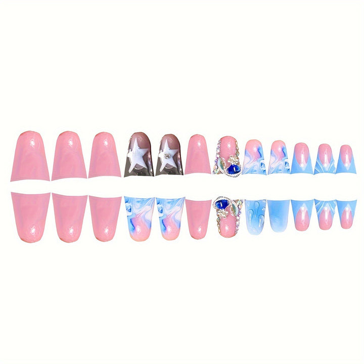 Artistic Water Droplet Press-On Nails Stornfield