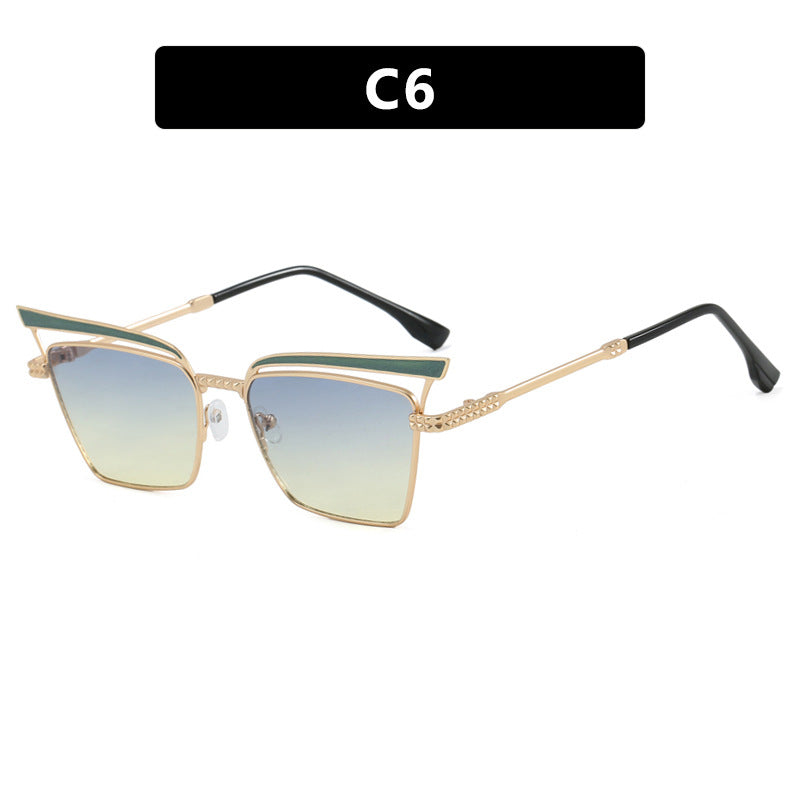 Women's square designer glasses with delicate metal frame Stornfield