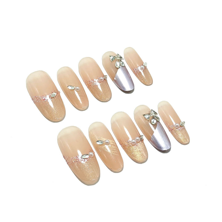 Glamorous Nail Set with Rhinestones Stornfield