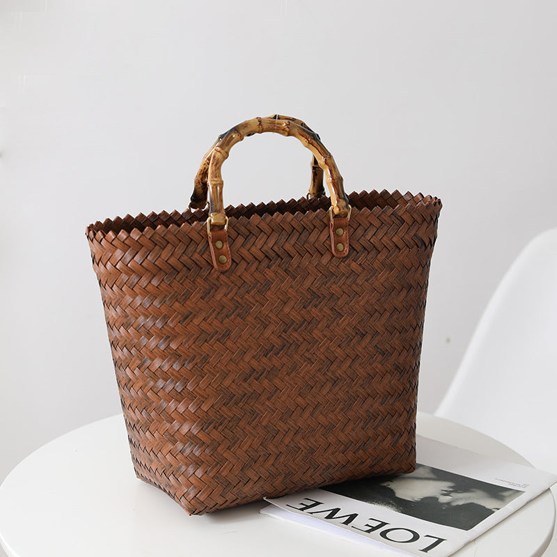Handmade basket bag with stylish braiding pattern Stornfield