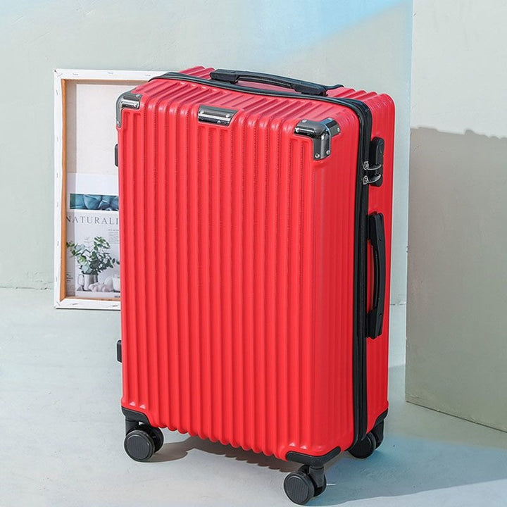 Hard shell suitcase with 360-degree wheel system and integrated safety feature Stornfield