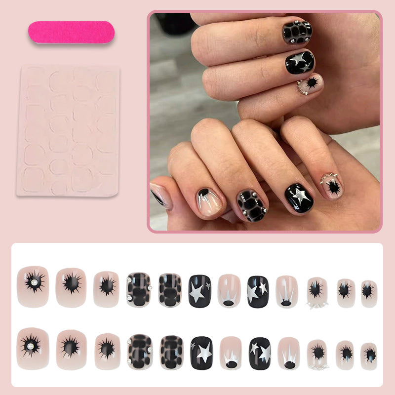 Art nail set with creative geometric designs Stornfield